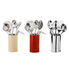 5 Piece Stainless Steel Kitchen Utensils Set with Holder | Bosna
