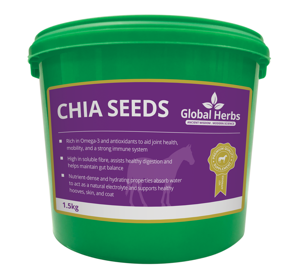 Global Herbs Chia Seeds for Horses - Wellbeing Pets