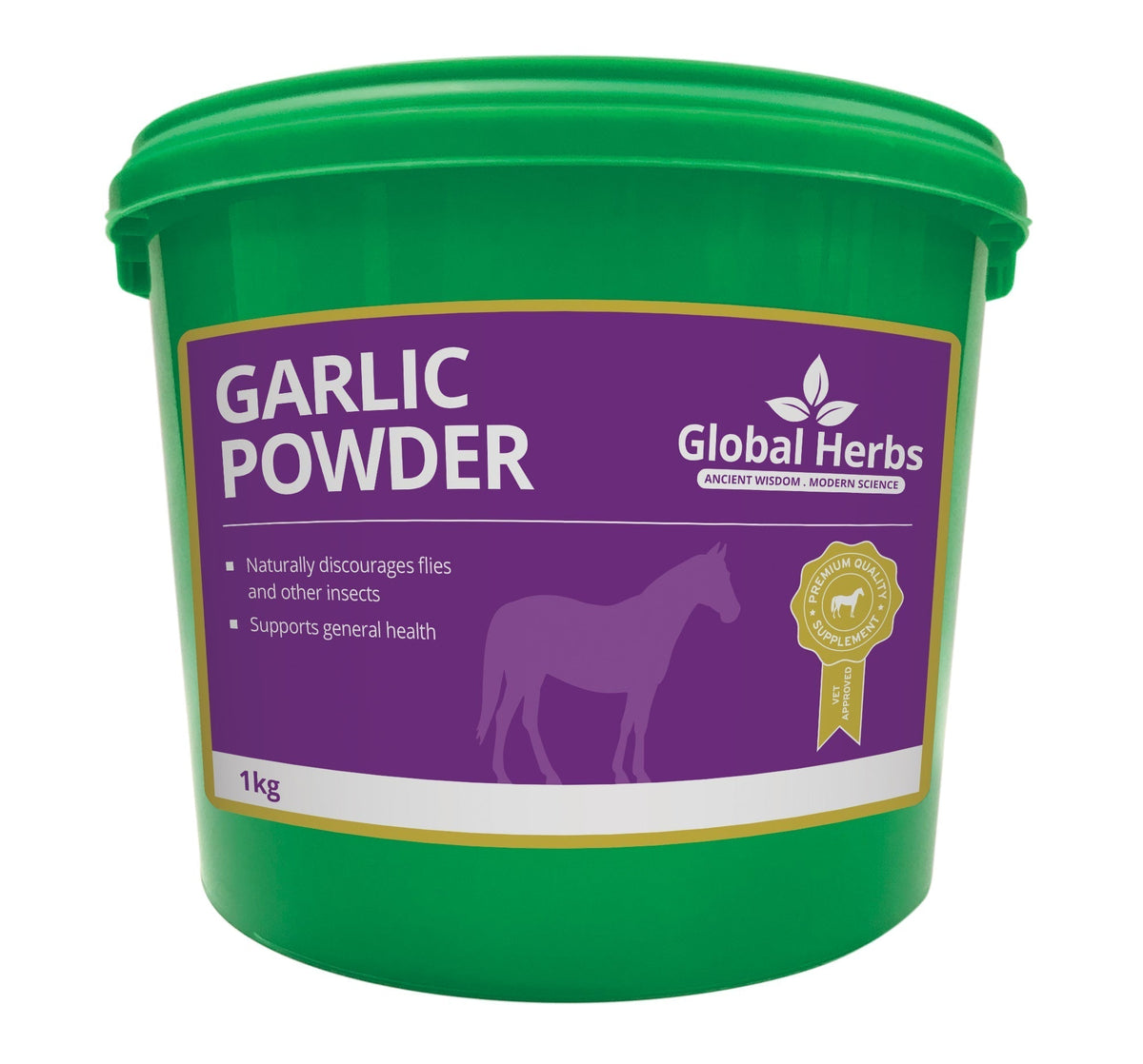 Global Herbs Garlic Powder 1kg for Horses - Wellbeing Pets