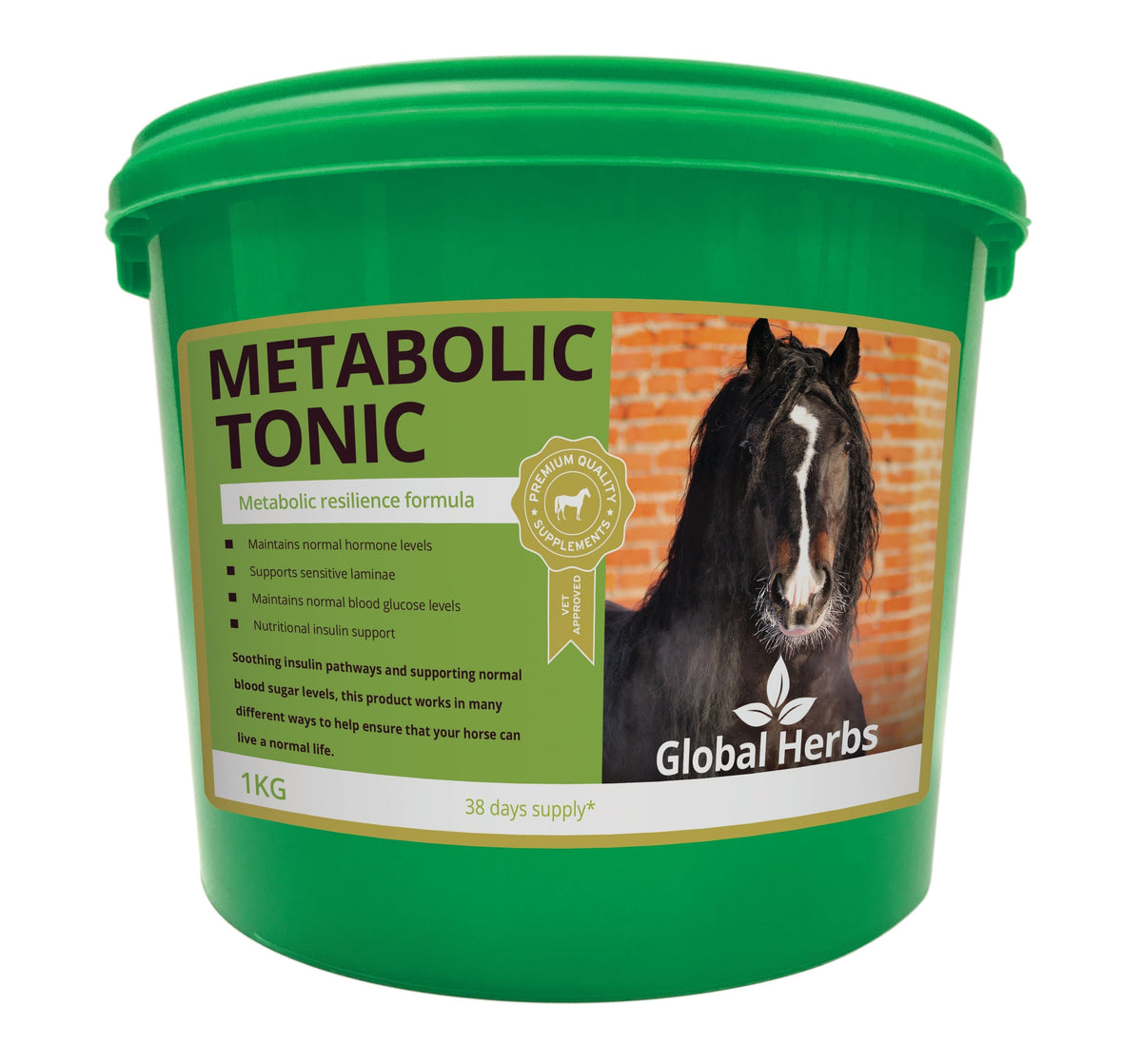 Global Herbs Metabolic Tonic 1kg for Horses - Wellbeing Pets