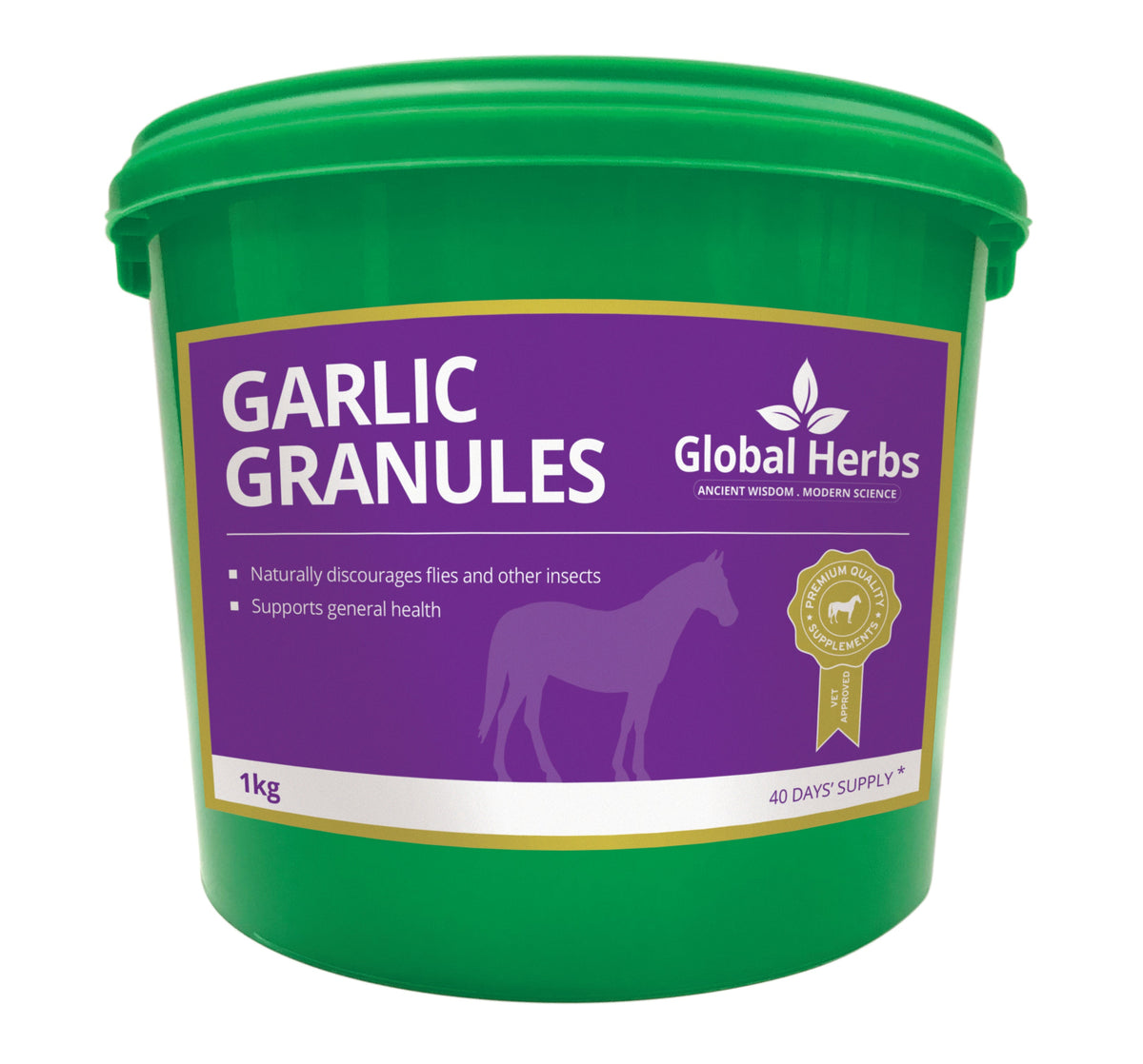 Global Herbs Garlic Granules 1kg for Horses - Wellbeing Pets