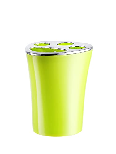 London Boutique Bathroom Accessories 5 piece Set Colour Matching Bin Soap Dish Soap Dispenser Toothbrush Holder Tumbler (Green)