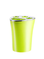 London Boutique Bathroom Accessories 5 piece Set Colour Matching Bin Soap Dish Soap Dispenser Toothbrush Holder Tumbler (Green)