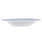 Porcelain Fine China Soup Pasta Bowls Wide Rimmed Set 4 Gift Box 9 inch 23cm (Rose Blue)
