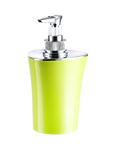 London Boutique Bathroom Accessories 5 piece Set Colour Matching Bin Soap Dish Soap Dispenser Toothbrush Holder Tumbler (Green)