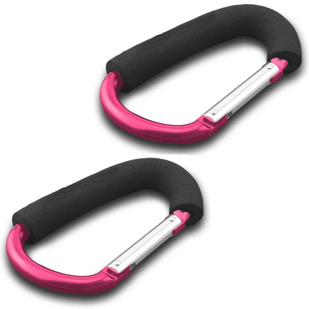 2x Large Buggy Clips - Pink