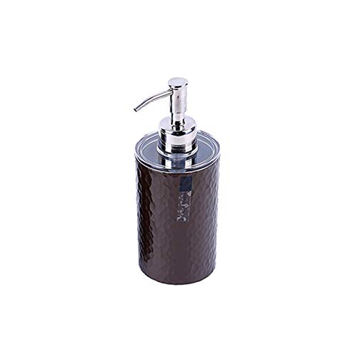 London Boutique 4 Pieces Bathroom Accessory Set Soap Dispenser Toothbrush Holder Tumbler Soap Dish White Black Brown (Brown)