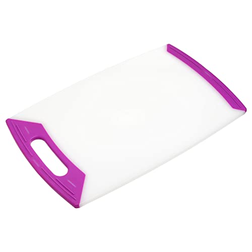 London Boutique Chopping Board - Chopping Board Set - 4 Pieces Set - Heavy Duty Plastic - Non-Slip Rubber Feet - Purple Color - for Dairy Products - 42.5cm*25.5cm