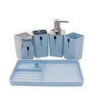 London Boutique Bathroom Accessory - 5 Pieces Set - Bath Set - Toothbrush Holder - Tumbler - Soap Dispenser - Cotton Box - Soap Dish - Organizing Tray