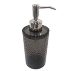 London Boutique 4 Pieces Bathroom Accessory Set Clear Soap Dispenser Toothbrush Holder Tumbler Soap dish (Clear Black)