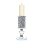 London Boutique Crystal Candle Holder Sparkle Crushed Diamond Filled Round base (1)
