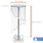 London Boutique Crystal Flower Stand Tall Plant Stand Floor Free Standing Crushed Diamond Crystal Chandeliers Decor Centerpiece Wedding 60cm