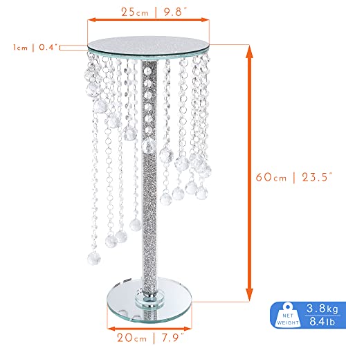 London Boutique Crystal Flower Stand Tall Plant Stand Floor Free Standing Crushed Diamond Crystal Chandeliers Decor Centerpiece Wedding 60cm
