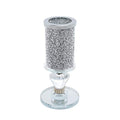 London Boutique Crystal Candle Holder Sparkle Crushed Diamond Filled Round base (1)