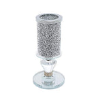 London Boutique Crystal Candle Holder Sparkle Crushed Diamond Filled Round base (1)
