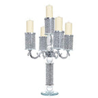London Boutique Crystal Candle Holder 5 Arms Candelabras Sparkle Crushed Diamond Filled Gift Present