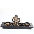 London Boutique Elephant Head Ganesha Ornament Statue Candle Holders Gift Set HY1418