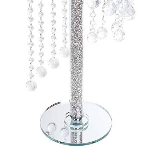London Boutique Crystal Flower Stand Tall Plant Stand Floor Free Standing Crushed Diamond Crystal Chandeliers Decor Centerpiece Wedding 60cm