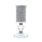 London Boutique Crystal Candle Holder Sparkle Crushed Diamond Filled Round base (1)