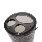London Boutique 4 Pieces Bathroom Accessory Set Clear Soap Dispenser Toothbrush Holder Tumbler Soap dish (Clear Black)