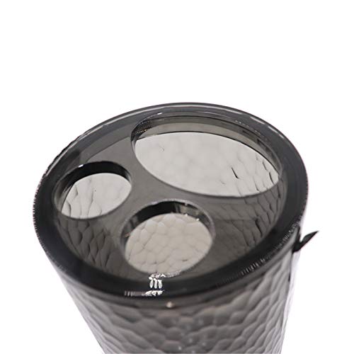 London Boutique 4 Pieces Bathroom Accessory Set Clear Soap Dispenser Toothbrush Holder Tumbler Soap dish (Clear Black)