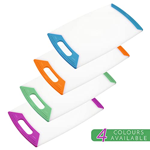 London Boutique Chopping Board - Chopping Board Set - 4 Pieces Set - Heavy Duty Plastic - Non-Slip Rubber Feet - Purple Color - for Dairy Products - 42.5cm*25.5cm
