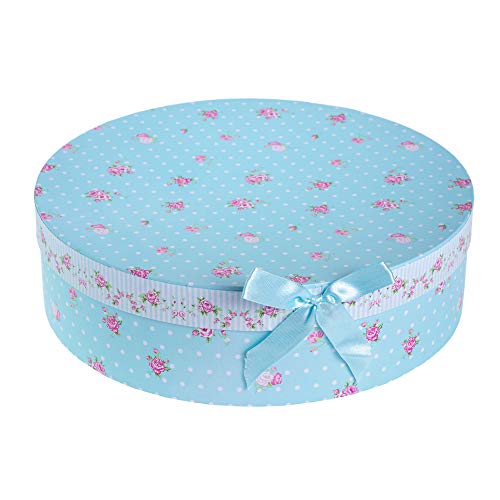 Porcelain Fine China Soup Pasta Bowls Wide Rimmed Set 4 Gift Box 9 inch 23cm (Rose Blue)