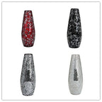 London Boutique Large Tall Vase 18" 40cm Vases for Flowers Handmade Decorative Mosaic Glitter Vase Sparkled Glass gift present (Large Silver)