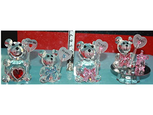 London Boutique Decorative Crystal Teddy Bear New Baby Girl Boy I love you Friendship Gift Prsent (I love you)