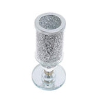 London Boutique Crystal Candle Holder Sparkle Crushed Diamond Filled Round base (2)