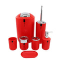 London Boutique Bathroom Accessory - 7 Pieces Set - Bath Set Bin with Lid - Toothbrush Holder - Tumbler - Soap Dish - Toilet Brush - Soap Dispenser - Cotton Box