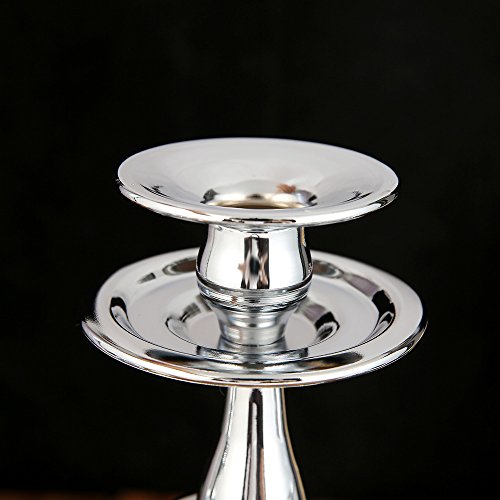 Large Tall Candelabra 5 Arms 3 Arms Candle Holder Silver Solid Brass (3 Arms)