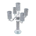 London Boutique Crystal Candle Holder 5 Arms Candelabras Sparkle Crushed Diamond Filled Gift Present