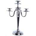 London Boutique Candlesticks Holders Candelabra Silver Solid Brass Decorative Centerpieces Wedding Birthday Gift 3 Arms or 5 Arms (5 Arms)