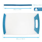 London Boutique Chopping Board - Chopping Board Set - 4 Pieces Set - Heavy Duty BPA Free - Non-Slip Rubber Feet - Blue Color - for Raw Fish - 42.5cm*25.5cm