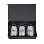 London Boutique Crystal Canister Tea Coffee Sugar Storage Jar Large Sparkle Crushed Diamond Filled Silver Metal Frame Square Shape 5.1 Inches Height Gift Box