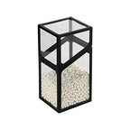 London Boutique Large Makeup Organiser Cosmetic Storage Makeup Brush Holder with Lid Dustproof Pearls (Black)