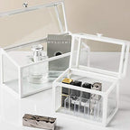 London Boutique Lipstick Organiser 21 Sections Lipstick Holder Storage with Lid Dustproof Extra High (Pine Green)