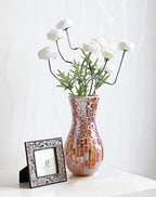 London Boutique Vases for Flowers Decorative Crackle Glitter Sparkled Mercury Mosaic vase gift 006 (Black Silver Rose)