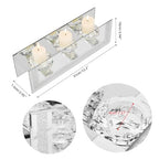 London Boutique Mirrored Candle Holder for 3 Candles – Sparkling Silver Frame with K9 Crystal Holders, Luxury Glass Tea Light & Votive Display Stand, Home Décor & Gift Idea (Round Cups)