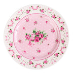 London Boutique Side Dessert Plates 7 Inches Wide Rimmed Rose Pink (Set of 4)