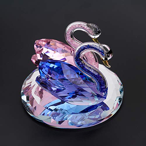 London Boutique Crystal Blue Pink Swan Wedding Couple Anniversaries Gift Present in White Gift Box