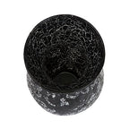 London Boutique Vases Mosaic Black Large small 12" or 16" Decorative Glitter Sparkle vase gift present H28 (Small, Black Silver Rose)