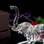 London Boutique Decorative Crystal Glass Animal Elephant Ornament Figurines Giftware Present Mother Child (Single)