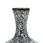 Vases for Flowers Decorative Crackle Glitter Sparkled Mercury Mosaic Bottle Bulb Shaped gift present 006 (Black Silver)