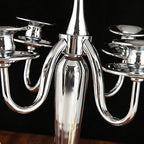 London Boutique Candlesticks Holders Candelabra Silver Solid Brass Decorative Centerpieces Wedding Birthday Gift 3 Arms or 5 Arms (5 Arms)