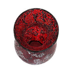 London Boutique Vases Mosaic Red Large small Decorative Glitter Sparkle vase gift present H28 (Small, Red Silver Rose)