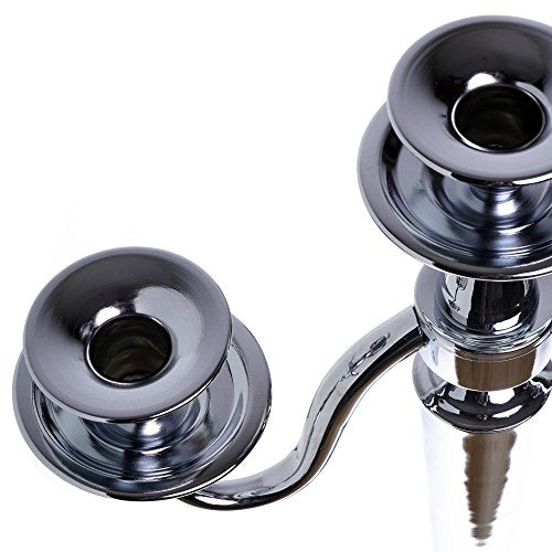 Large Tall Candelabra 5 Arms 3 Arms Candle Holder Silver Solid Brass (3 Arms)