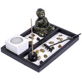 London Boutique Zen Garden Buddha Candle Holder Incense Holder white sand and decorative Stones (Buddha)