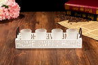 London Boutique Tea Light Candle Holder Set 4 Home Sweet Home with White Wooden Tray in Gift Box (Home Sweet Home set 4)